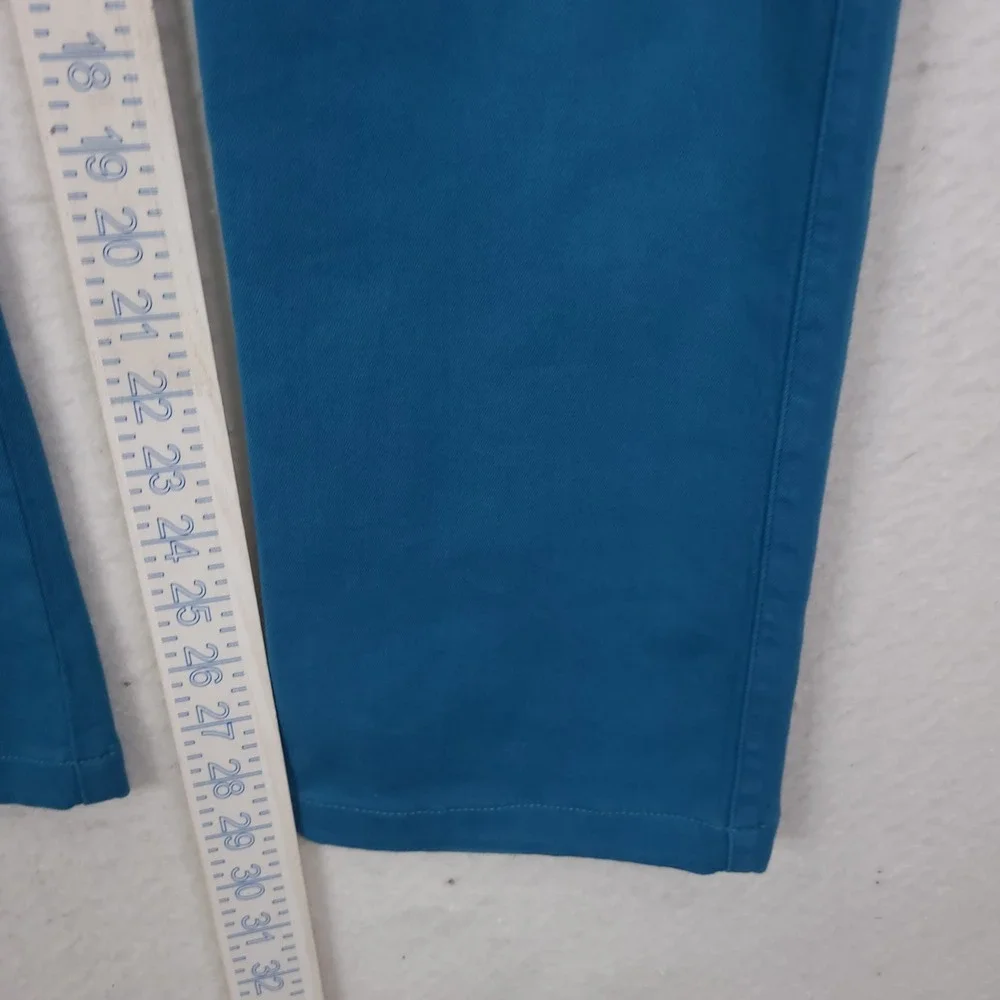 Ermenegildo Zegna Pants Mens 36x30 Teal Blue Cotton Stretch Straight Leg Chinos